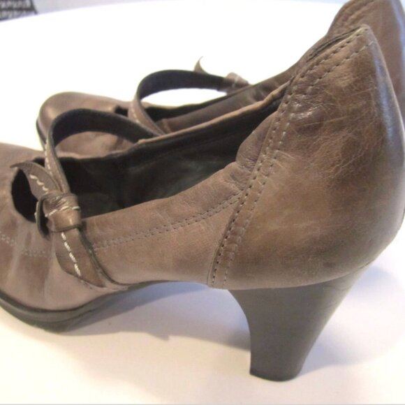 GRAY Austria 5 US7.5 EU 38 PAUL GREEN DAHLIA STACKED HEEL MARY JANE pump +BOX - Picture 3 of 9